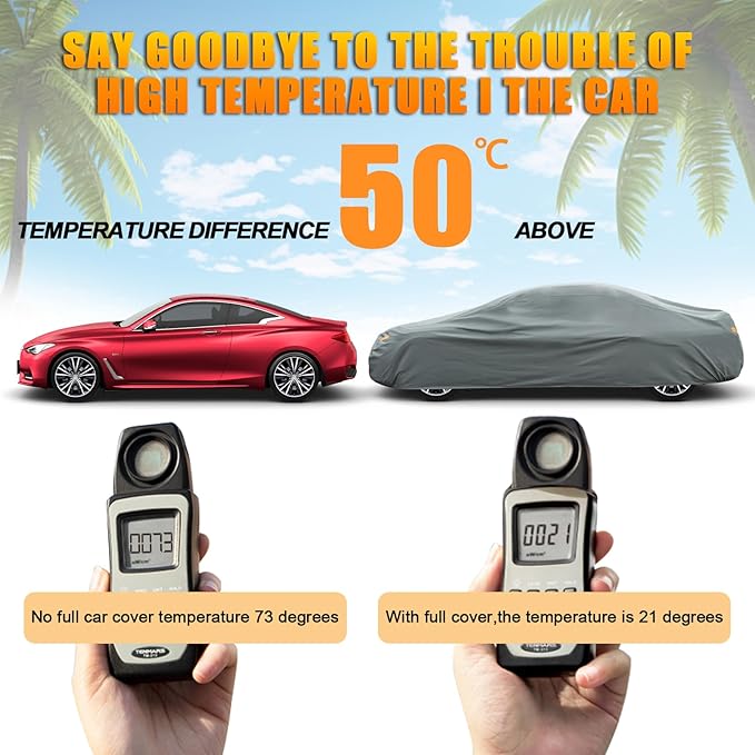 Kayme Heavy Duty Car Cover Custom Fit Plymouth Laser (1989-1994) Waterproof All Weather for Automobiles, Full Exterior Covers Sun Rain UV Protection.（Deliver About 3-10 Days）