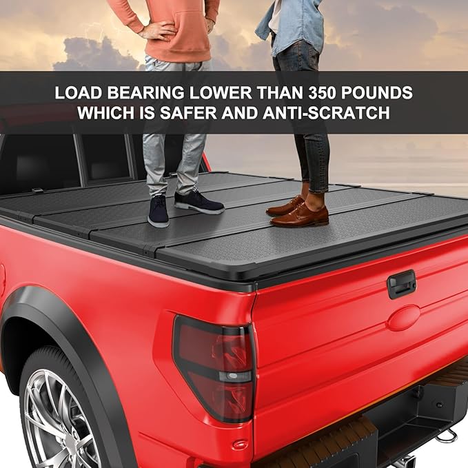 Hard 4 Fold Truck Bed Tonneau Cover for 2019-2025 Silverado 1500 2500HD 3500HD 5.8 Ft Bed, All Weather
