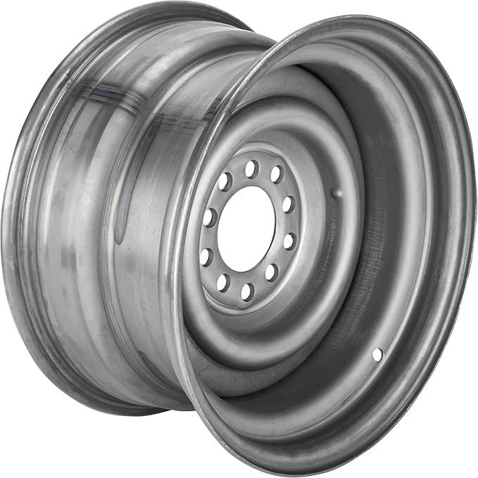 Speedway Motors Smoothie 15 x 8 Plain Steel Wheel, 5 on 4.5/4.75 Dual Bolt Patterns, 4.25 Wheel Backspacing, 3/16 Inch Thick Steel Centers with Reinforcing Rib