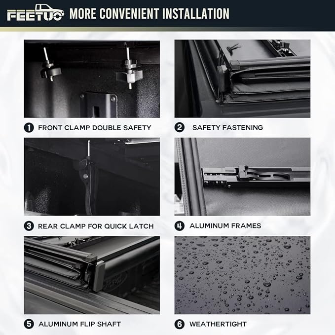 Soft Quad-Fold Tonneau Cover Truck Bed for 2004-2014 F150 & 2006-2014 Mark LT 6.5FT/78.8inch