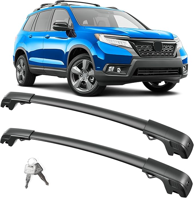 FengYu 300lbs Lockable Roof Rack Cross Bars Compatible with Honda Passport 2019 2020 2021 2022 2023 2024 2025 with Raised Rails, Adjustable Heavy Duty Aluminum Roof Rails Crossbars Cargo Bars Rooftop