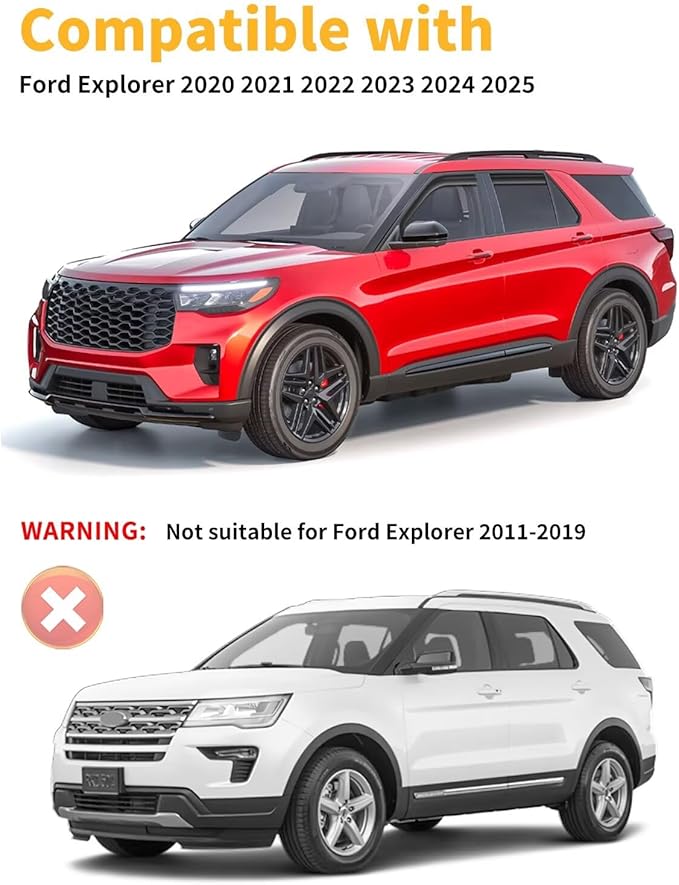 in-Channel Window Rain Guards Fit for Ford Explorer 2020 2021 2022 2023 2024 2025 2026 Extra Durable Window Visors Window Deflectors Vent Visors Vent Shades Car Accessories-4 pcs 2-Q10