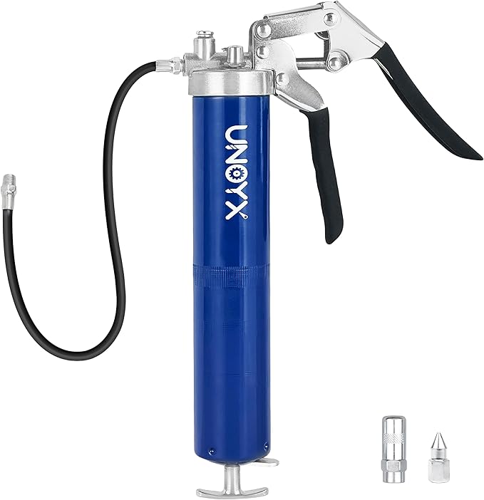 Pistol Grip Grease Gun, Heavy Duty 14oz Grease Gun Kit, Professional Mini Grease Gun, Small Grease Guns for Industrial & Automotive Use (6000 PSI)
