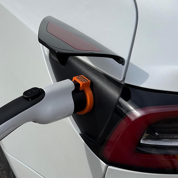 Door Dock for Tesla/J1772 Adapter for Model Y and Charger Locking Ring Bundle 2023-2025 (Orange)