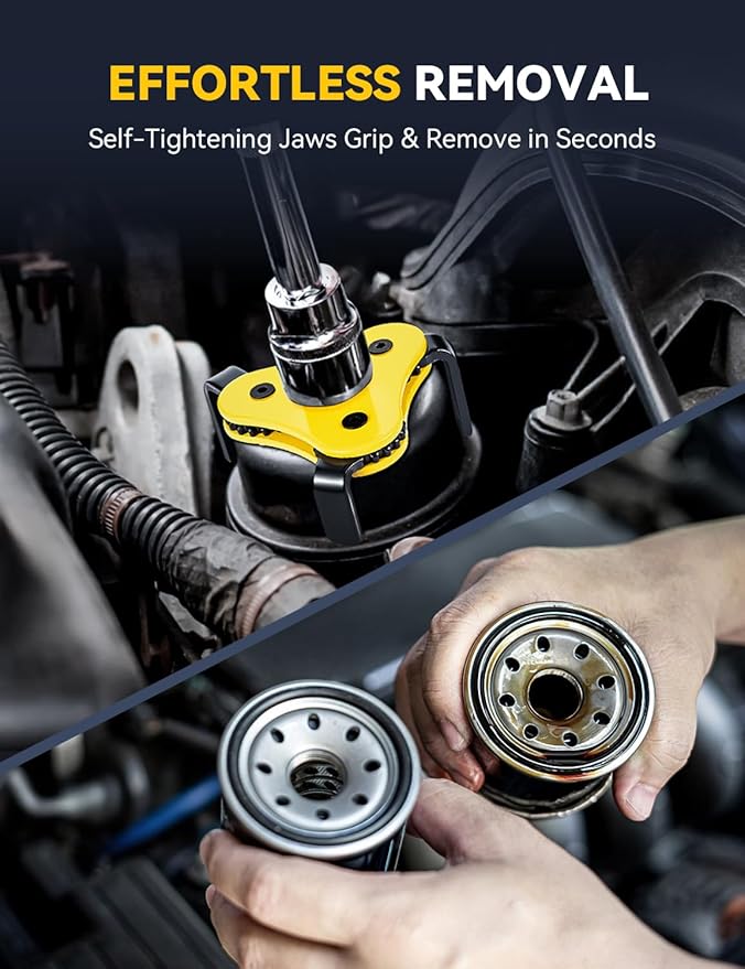 Oil Filter Wrench Set - Professional 2-Piece oil filter removal tool Kit for Cars, Trucks & Motorcycles, 3/8" & 1/2" Drive, Fits 1.9"-5.1" Filters