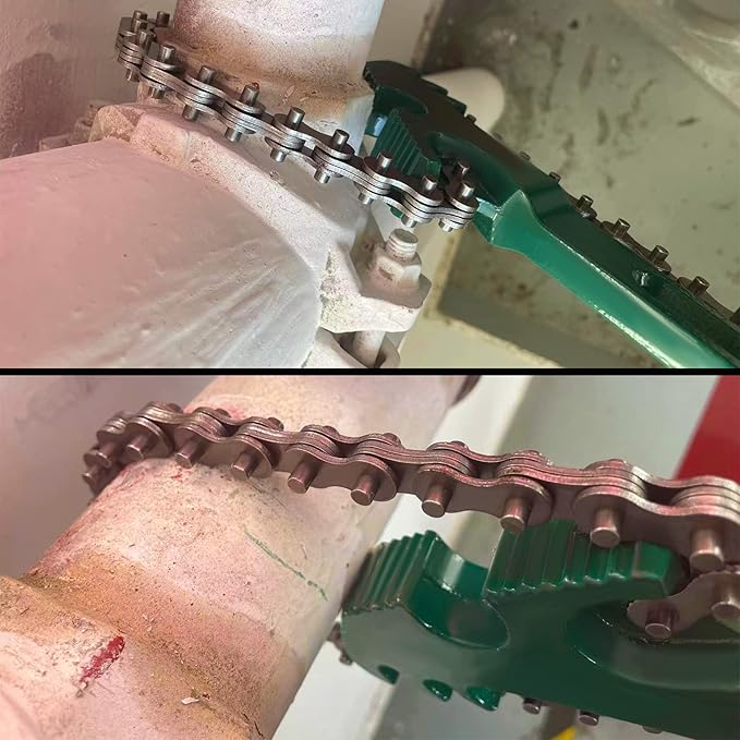 24 Inch Heavy Duty Chain Oil Filter Wrench, Adjustable Long Handle Tool Fits Max 12.6 Inch Diameter