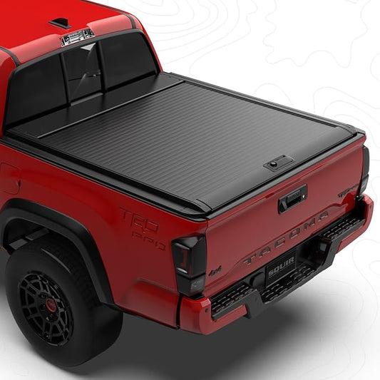 Retractable Hard Truck Bed Tonneau Cover for Toyota Tacoma 2016-2023(5'/60")| Durable, Waterproof, Easy to Install | Enhanced Security & Sleek Design | Aluminum | No Drilling Required (Tacoma16-23)