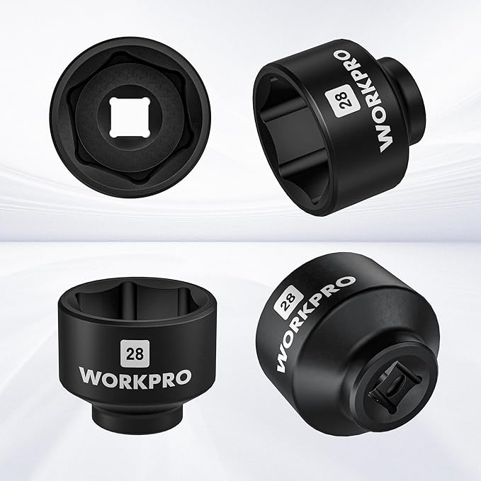 WORKPRO 28mm Oil Filter Socket Wrench, Oil Filter Removal Tool, Oil Filter Change Set, Ideal for Some Dodge Ram 6.7L Cummins Oil/Fuel Filter Canister