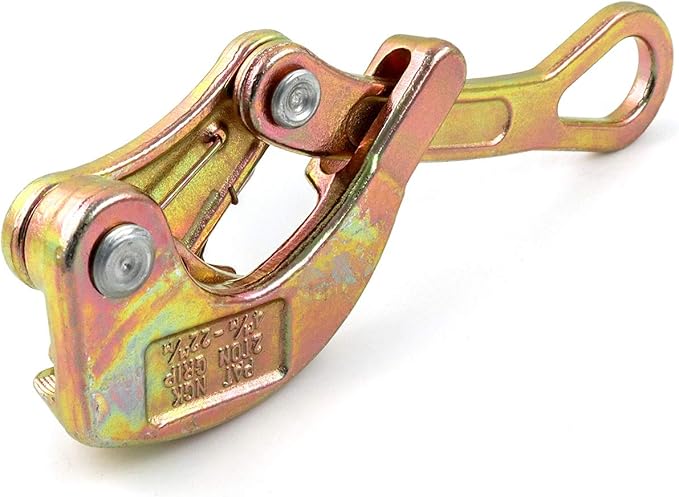 QWORK 2 T Cable Grip Wire Grip Steel Rope Jaw Puller for Wire Rope, Pulling 4408 Lbs