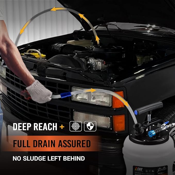 EWK 10.5L Pneumatic/Manual Oil Extractor Pump for Oil Change, Fluid Extractor for Automotive Fluids Vacuum Evacuation