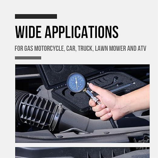 Lichamp Engine Compression Tester Automotive, Master Petrol Engine Cylinder Pressure Gauge for Motorcycle Car Truck