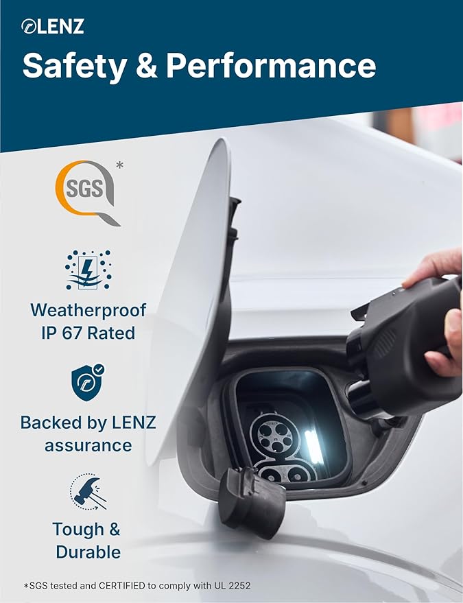 LENZ NACS to CCS Electric Vehicle Adapter for Superchargers – Charge Compatible CCS1 EVs at Tesla NACS Supercharger Stations, 500A 1000V [Verify Compatibility with Your EV Brand] - UL 2252