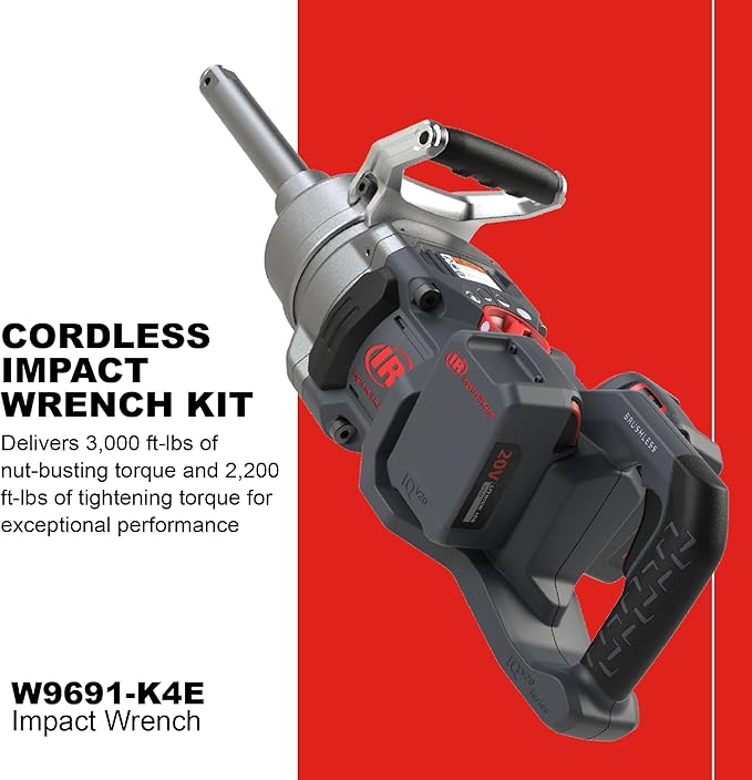 Ingersoll Rand W9691-K4E W9000 Series 20-Volt 1-Inch Cordless Impact Wrench Kit with Charger and 6-Inch Extended Anvil