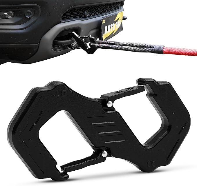 3/8" S Tow Hook, G80 Steel Quick Winch Shackle 33,000Lbs Break Strength, Heavy Duty Off-Road Recovery Connect Hook for SUV, Truck, Trailer & Towing Applications, Black