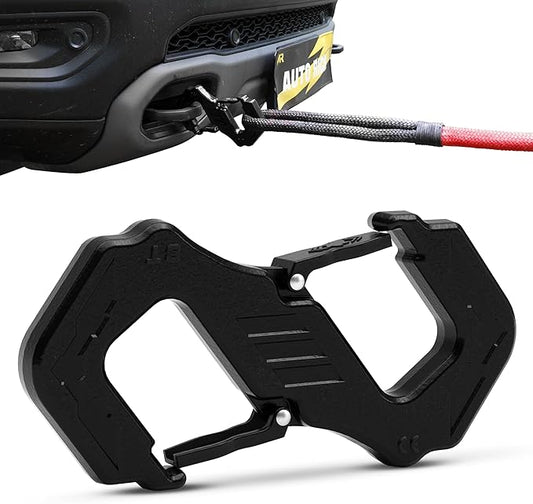 3/8" S Tow Hook, G80 Steel Quick Winch Shackle 33,000Lbs Break Strength, Heavy Duty Off-Road Recovery Connect Hook for SUV, Truck, Trailer & Towing Applications, Black