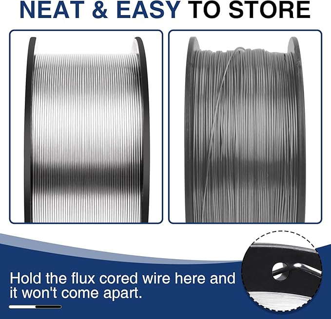 1-Pack 0.030" Flux Core Welding Wire, E71T-GS Low Splatter Gasless Mild Carbon Steel Mig Welding Wire, Compatible With Most Welder, 10-Pound Each