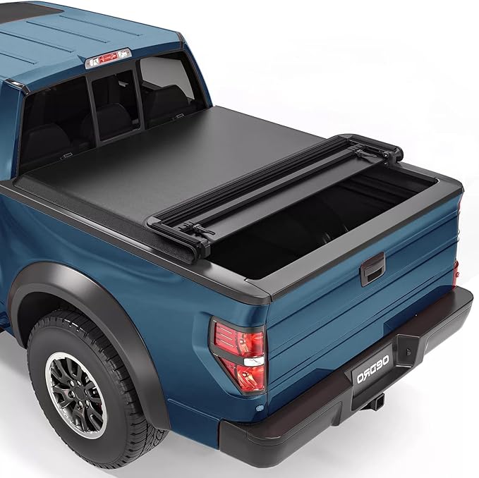 Perfit Liner 6.8 FT (82") Bed Soft Tri-Fold Tonneau Cover Fits 1999-2024 Ford F250 F350 F450 Super Duty Styleside/Fleetside Truck Cargo Topper, Softtop, 4-Folding (NOT for Flareside/Stepside)