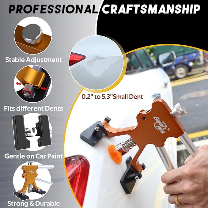 Super PDR Paintless Dent Rods Repair Tools, Stainless Steel Dent Removal Rods with Professional Dent Repair Kit, Paintless Repair of 99% of dents for Repairing Hail Damage, Body Dents、Creases