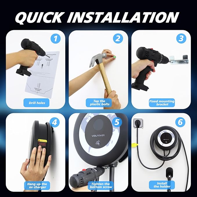 Level 2 EV Charger, 11.5KW /50A Fast Wall Home Charging Station, 27.3ft Charging Cable with Smart App (WiFi), 240V EV Charger with NEMA 14-50, EVSE J1172 Connector for Electric Car EC51B