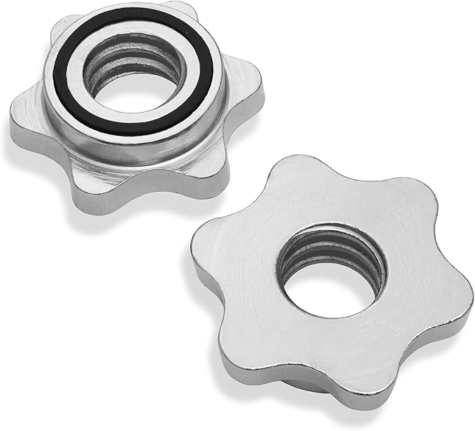Philosophy Gym 1" Standard Weightlifting Barbell - Threaded Straight Bar with Star Collars