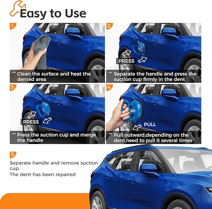 Car Dent Puller, Aluminum Car Dent Remover,3 Pack Paintless Dent Removal Kit, Powerful Dent Repair Kit, Suction Cup for Car Dents, Car Headlight,Car Mirror,Glass,Screen
