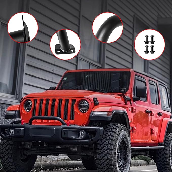 Front Steel Brush Guard Fits 2019-2023 for Jeep Gladiator JT & 2018-2023 for Jeep Wrangler JL JLU Rubicon Bumper Steel Bar Grille Brush Guard