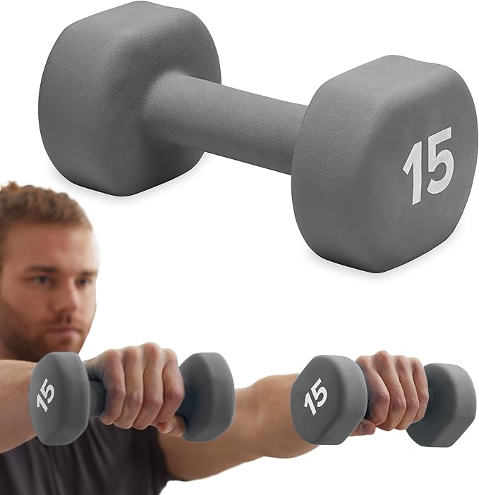 Gaiam Dumbbell Hand Weight (Sold in Singles) - Neoprene Coated Exercise & Fitness Dumbbell for Home Gym Equipment Workouts Strength Training Free Weights for Women, Men