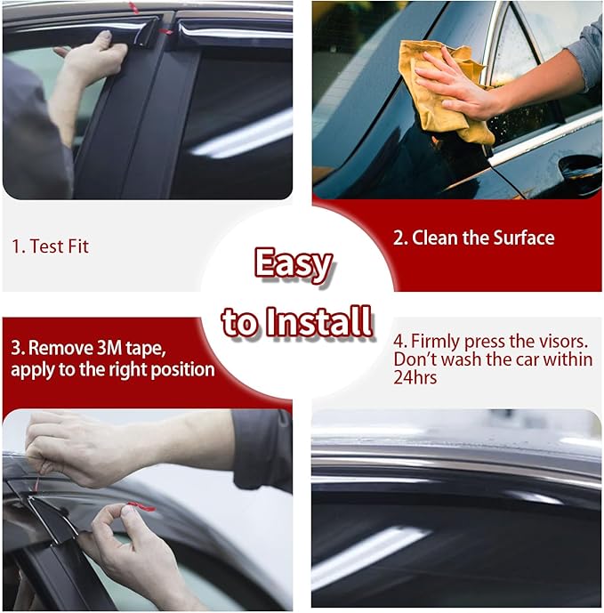 Window Visors Rain Guards for Jeep Wrangler JL 2018-2024