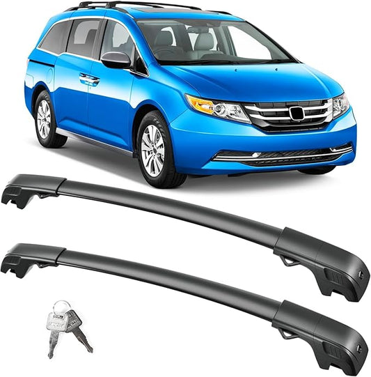 FengYu 300lb Lockable Roof Rack Cross Bars Compatible with Honda Odyssey 2011-2017 with Raised Side Rails, Heavy Duty Aluminum Roof Rails Crossbars Cargo Bars Canoe Rooftop Black Carrier Luggage