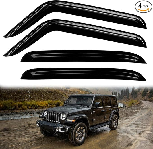 Window Visors Rain Guards for Jeep Wrangler JL 2018-2024