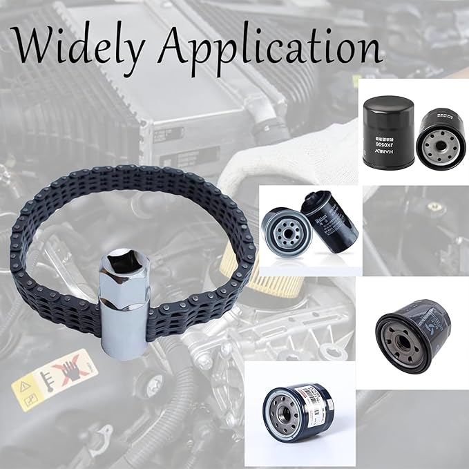 Automotive Oil Filter Chain Wrench Adjustable Oil Fuel Filter Chain Wrench Double Chain Sleeve Type Oil Filter Wrench Pipe Fittings Tools Spanner
