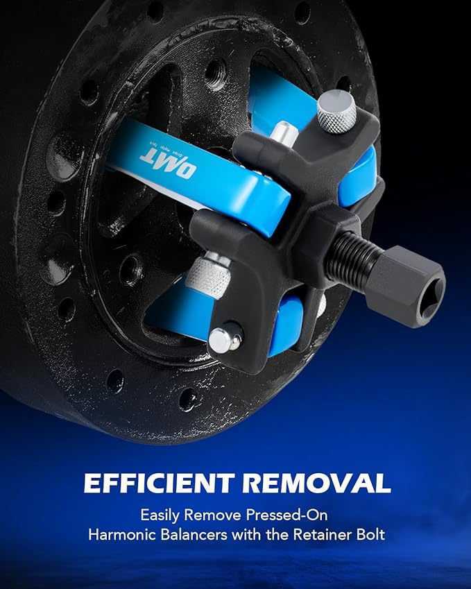 Orion Motor Tech Harmonic Balancer Puller Kit, Adjustable 3-Jaw Puller Set for Removing Harmonic Dampers & Balancers, 3-Jaw Pulley Puller Set Compatible with Chevy GM Chrysler Cadillac Ford More, Blue