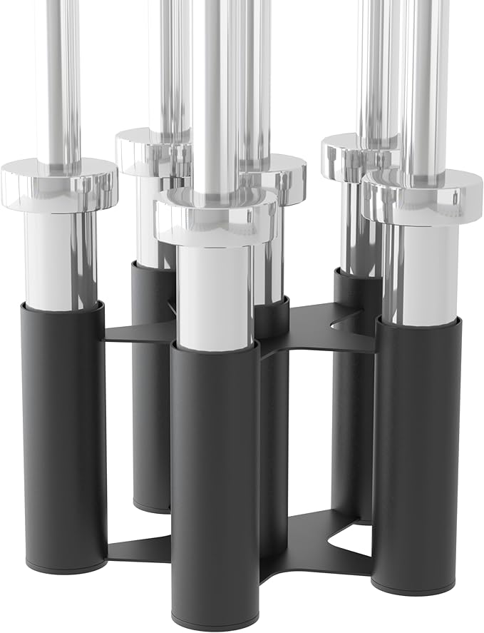 Barbell Rack Stand Vertical Olympic Bar Storage Rack 6 Bars Storage Rack for 2-inch Olympic Bars Dumbbell Handles Triceps Bars Curl Bars