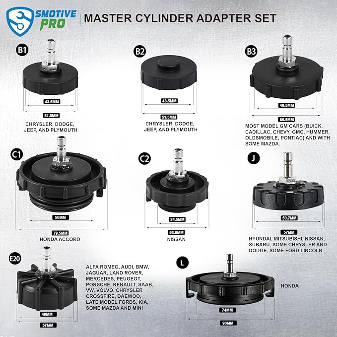12 pcs Brake Master Cylinder Bleeder Kit Professional Brake Bleeder Adapter Compatible with Most Brake Bleeder kit