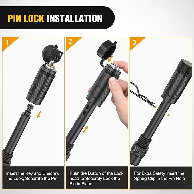 Nilight Anti-Theft Shackle Hitch Receiver 2Inch 45000 LBs Breaking Strength 3/4" Anti-Theft D Ring Shackle 5/8" Trailer Hitch Lock Pin Heavy Duty Solid Towing Kit for Trucks Off Road (Red)