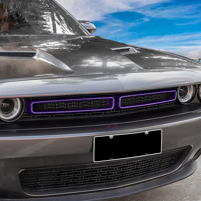for Challenger Grille Insets Trim Cover Fit for Dodge Challenger 2015-2023 Purple Exterior Accessories 2pcs