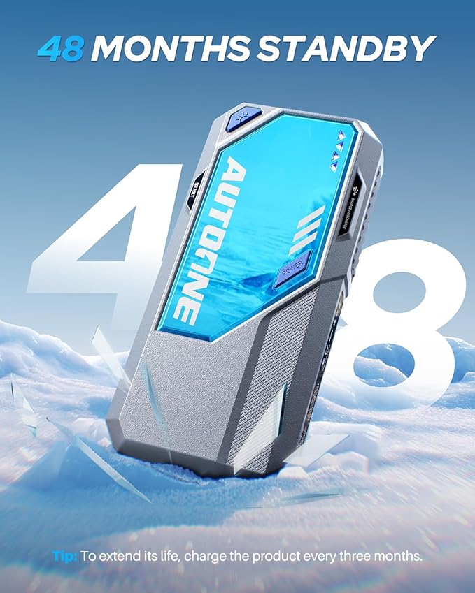 AUTOONE 9500A Car Jump Starter 12V Car Battery Jumper Starter Portable (All Gas/All Diesel) 168W DC Jump Box for Car Battery with Built-in Booster, Type-C Fast Charge & Jumper Cables Jump Pack