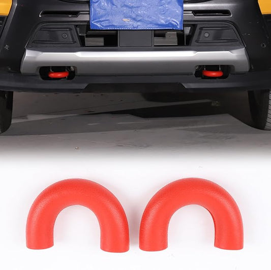 Car Tow Hook Protective Cover Compatible with Ford Ranger 2023-2025 Rubber Front Bumper Tow Ring Pull Ring Protective Case Trailer Pull Ring Trim Cover Exterior Accessories Tow Hook Covers (Red)