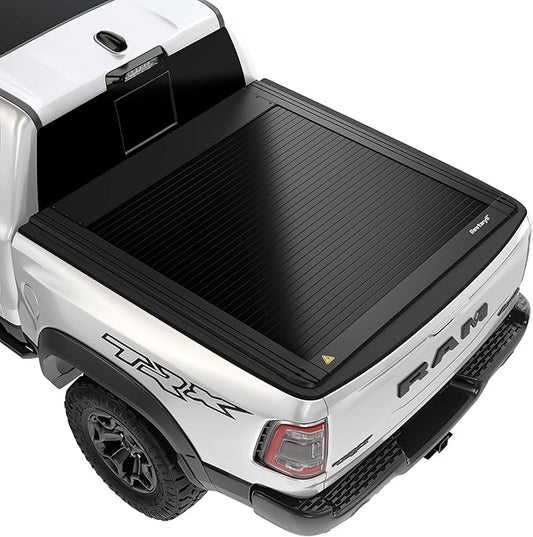 Retractable Hard Tonneau Cover Fits 2009-2025 Dodge Ram 1500 5'7" (67.4") Truck Bed (incl. New Body & Classic) | No Fit W/RamBox or Stepside Model | BY22D |