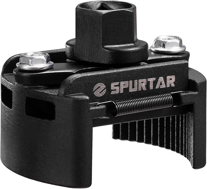Spurtar Adjustable Oil Filter Wrench 2-3/8 to 3-1/8 inch 60-80mm Universal Oil Filter Removal Tool 1/2'' Drive Two-Way Cap Oil Filter Tool for Engine Filters, Conduit, & Fittings