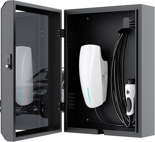 Tesla Wall Charger Cover, Outdoor EV Charger Enclosure Universal Fit for All Electric Vehicle Chargers, Large Capacity Weatherproof Wall-Mounted Charger Box