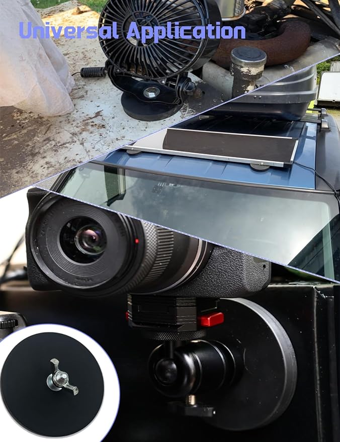 Rubber Coated Magnets - 60LBS Strong Neodymium Magnet Base Universal Magnet Base with M6 Threaded Stud for Mirror Camera, Monitor, Truck, Trailer, Van and Other Devices - 4 Set