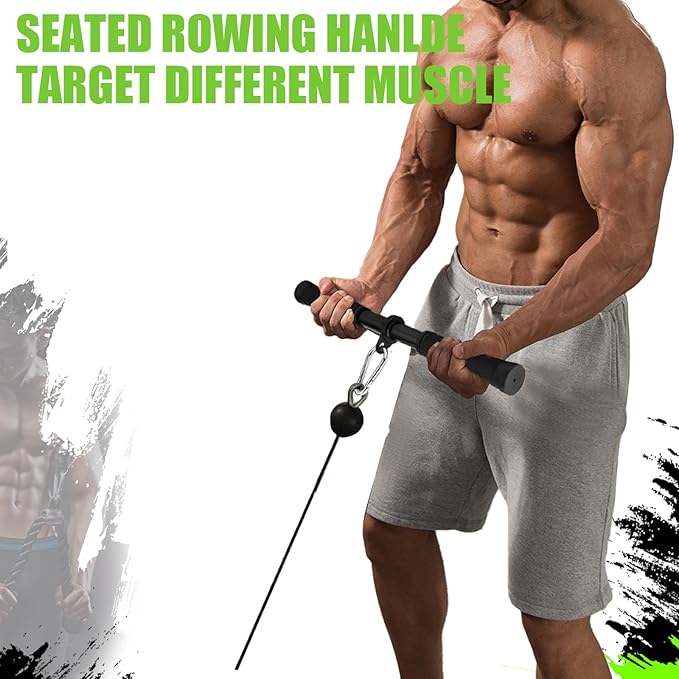 Tricep Pressdowns Straight Bar Cable Attachment ，360 Degree Rotating Bicep Pull Down Bar Triceps LAT Pull Down Bar with Non-Slip Rubber Handle for Gym Cable Machine Attachment Home Gym Accessory