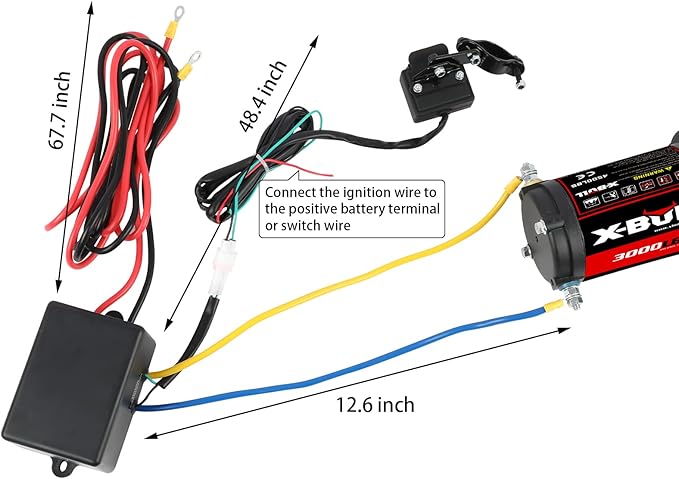 X-BULL 12V 3000LBS Steel Wire Electric Winch for Towing ATV/UTV Off Road with Mounting Bracket Wireless Remote