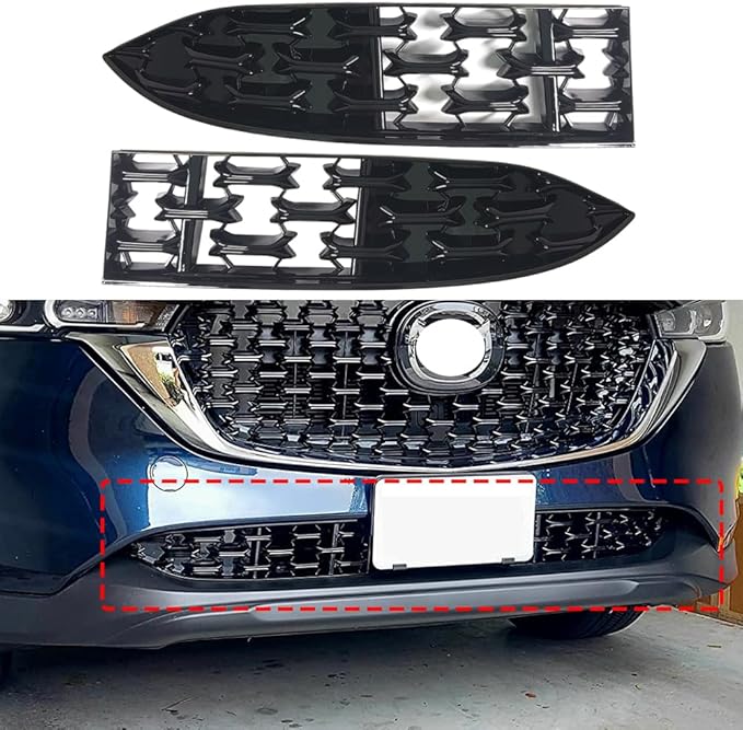 Compatible with 2022 2023 2024 2025 Mazda CX5 Accessories Front Grille Inserts Bumper Grill Guard Molding Trim (Glossy Black Not for 2017-2021)