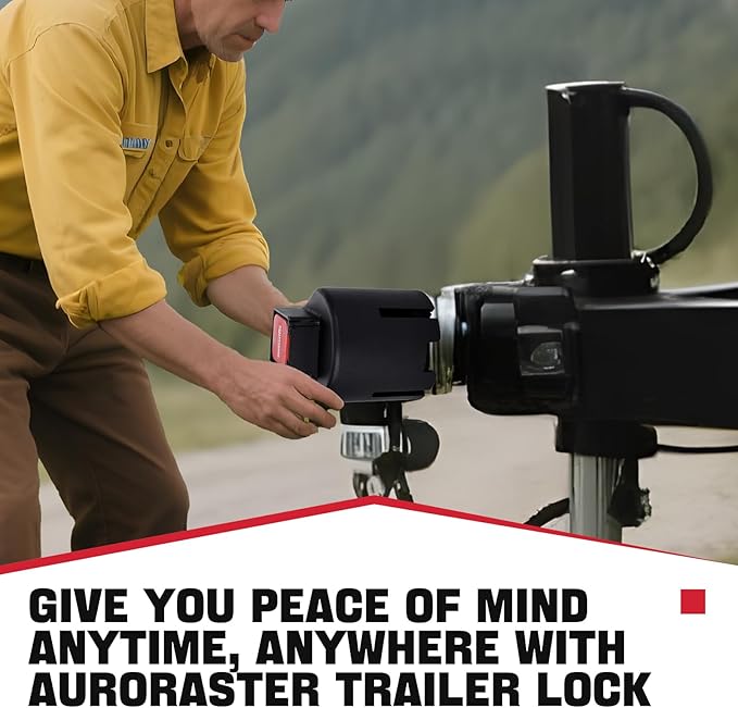 Trailer Lock fits 2" and 2 5/16 Coupler,Heavy Duty Trailer Tongue Coupler Lock Anti Theft for RV Travel/Utility/Pickup/Boat/Camper Trailer-Red