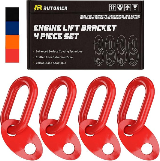 7100 Lifting Bracket Set for Engine - 4 Heavy-Duty Engine Lift Bracket 5500 Lb Capacity, Engine Support Bar for Lifting Slings and Load Levelers, Red