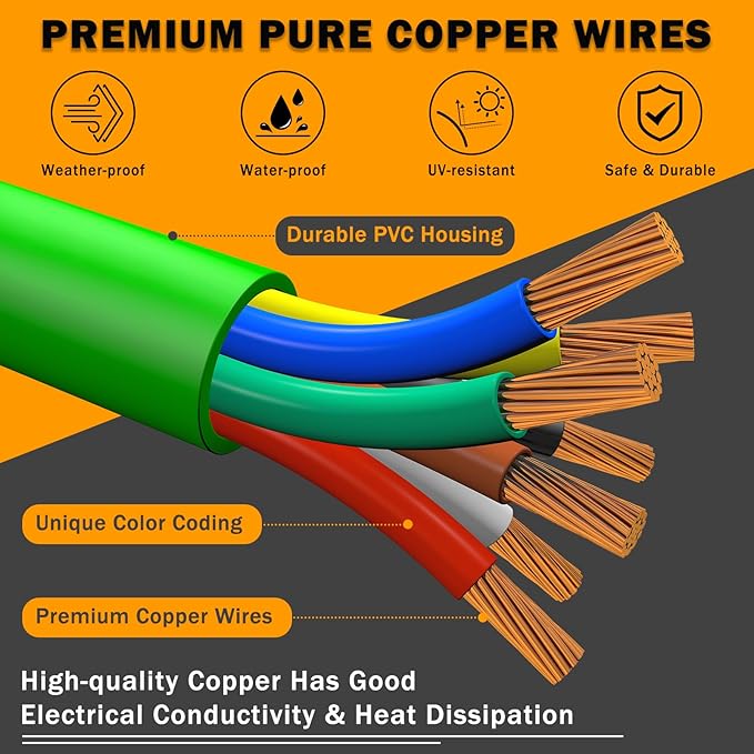 13.5 FT Semi Truck Air Lines Kit with 2 Pcs Tender Spring Kit and Glad Hands with Gladhand Holder & Handles 3IN1 Trailer Cord and Air Hoses Kit for Truck Trailer Tractor