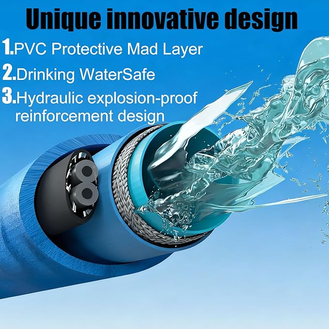 10FT Heated Rv Water Hose Camper Water Drinking Water Safe Garden Hose -45 ℉ With Electrically Heated, Lead And Bpa Free, 3/4" Adapter, Led Plug, For Rv Camper/Home Winter Accessoriesose