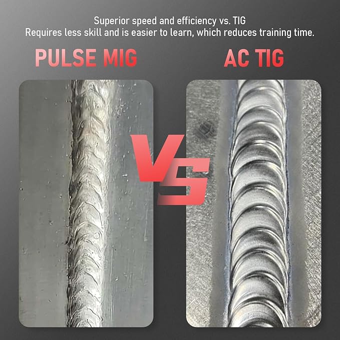 YESWELDER 200Amp Aluminum MIG Welder with Pulse YWM-211P, 110/220V Dual Voltages MIG/Stick/Lift TIG Multi Proces MIG Welding Machine,Spool Gun Compatible